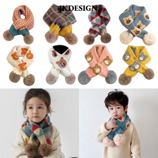 Jkdesign Nhiệt Cổ Ấm, Dày Chống Gió Bé Trai Bé Gái Đan Khăn, Ấm Cổ Chụp Dây Hoạt Hình Yếm Trượt Tuyết Khăn quàng Cổ Mùa Thu Đông