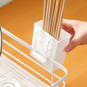 Đồ dùng nhà bếp Giỏ đựng đũa bằng nhựa Treo tường Hộp đựng dao kéo Bộ đồ ăn nhà bếp Giỏ đựng thìa thoát nước [BK]
