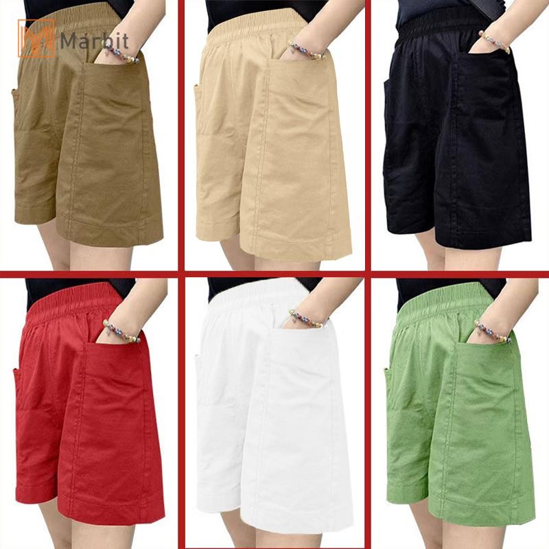 Marbit 2023 Nữ Quần Short Cotton Rời Cao Cấp Hàn Quốc Thường Ngày Túi Lớn Thời Trang Mới