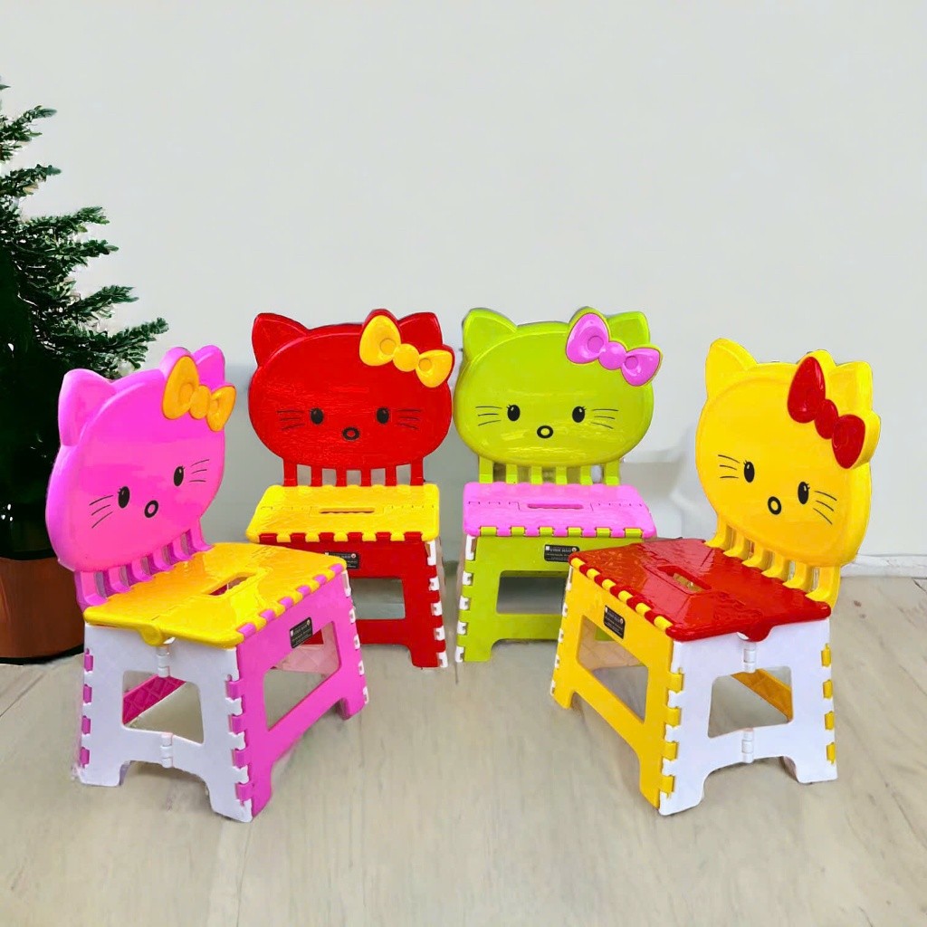 Ghế Dựa Xếp Hello Kitty Dễ Thương Vinh Nam Plastic Ghế Xếp Trẻ Em Size 30x24x49cm Mã 022