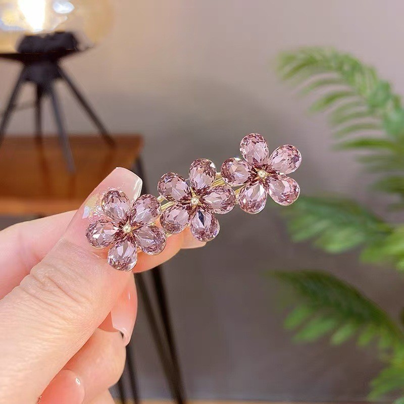 Mauropoli [Hàng có sẵn] Kẹp tóc phong cách mới Dongdaemun Hàn Quốc Tính khí cao cấp Kẹp tóc gãy bên thạch anh tím Hoa Nổ Mũ đội đầu Kẹp bên nữ