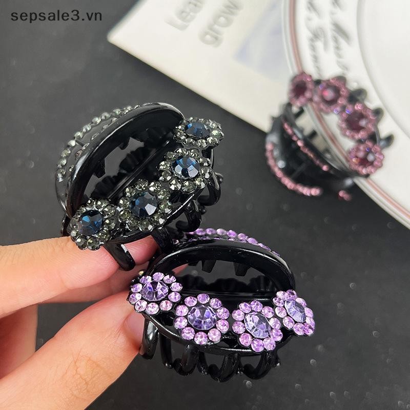 # Vn # Vintage Kim Cương Giả Hoa Vuốt Tóc Nữ Thời Trang Pha Lê Kẹp Tóc Kẹp Cua Đuôi Ngựa Barrette Bé Gái Phụ Kiện Tóc.