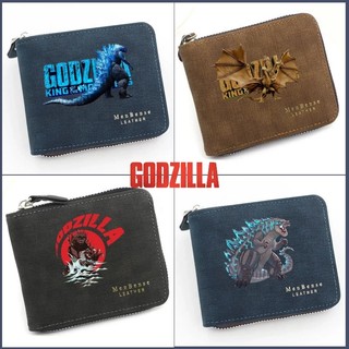 Ví Godzilla mới Ví PU Matte Dây kéo Ví lưu trữ đa chức năng dung lượng lớn