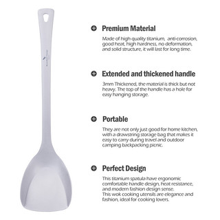 Boundless Voyage Titan Thìa Thực Phẩm Turner Nhẹ Dụng Cụ Nấu Ăn Cho Gia Đình Dã Ngoại Nhà Bếp Ngoài Trời