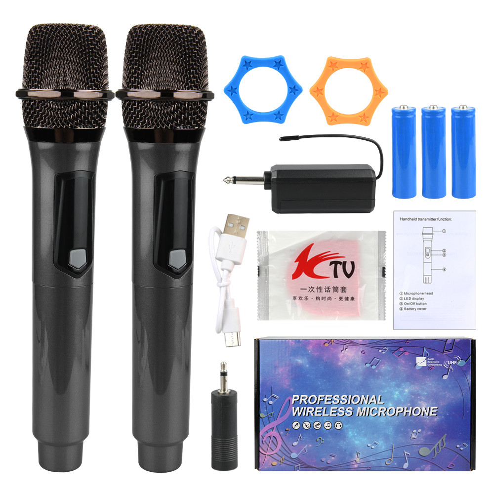 Micro không Dây uhf karaoke micrô động cầm tay kép với bộ thu có thể ...