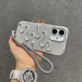 Sang Trọng Họa Tiết Núi Tuyết Stereo Bạc Rắn Ốp lưng iPhone16 15 14 13 12 Pro Max Chống Sốc Bảo Vệ Camera Ốp Lưng Cứng Chống Rơi