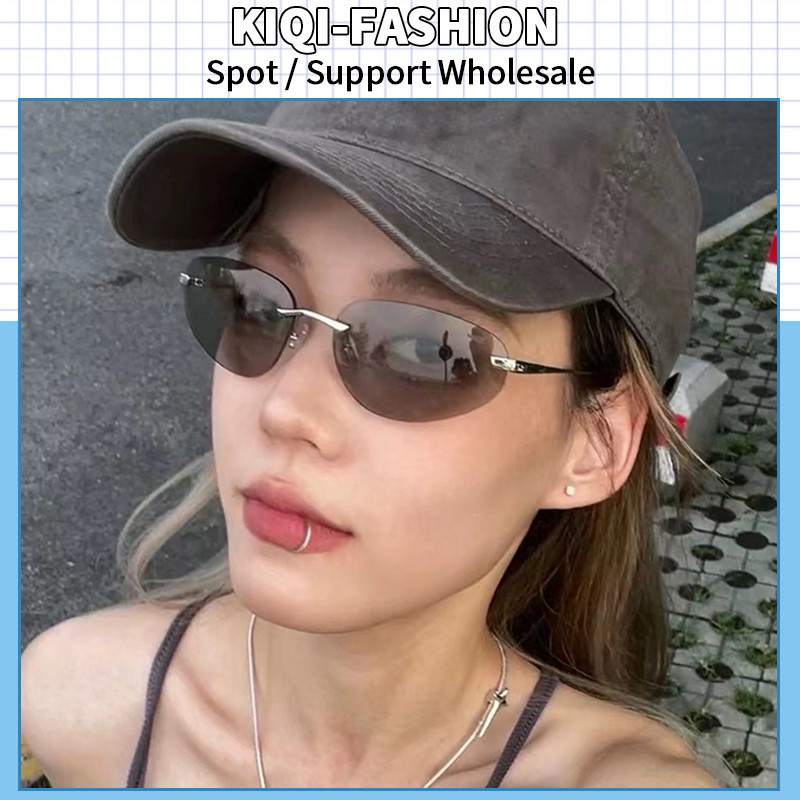 (Kiqi-fashion) Kính râm thời trang không vành Y2K dành cho nữ UV400 ...