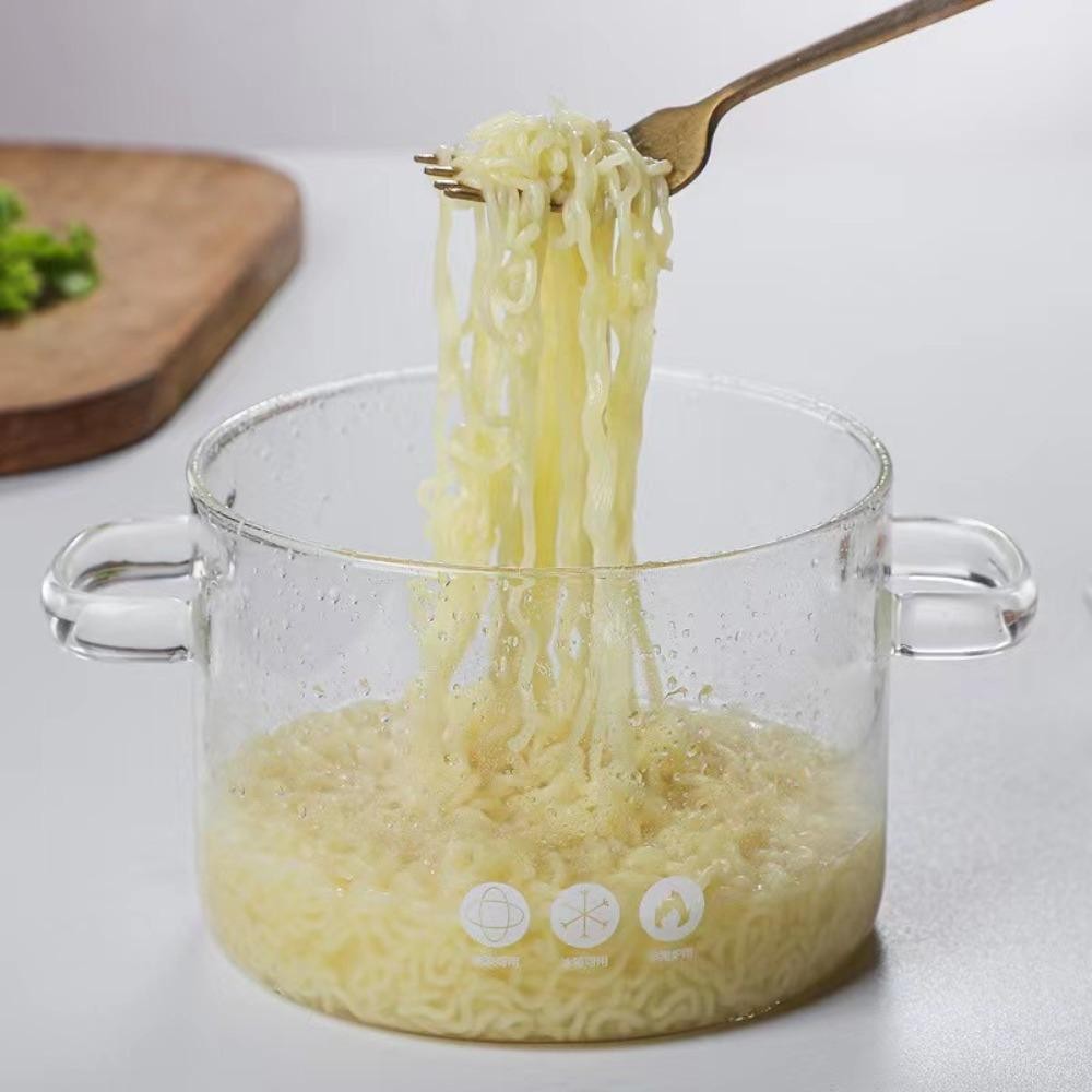 Nồi thủy tinh HOBBYIN, có nắp Chậu súp thủy tinh Borosilicate cao, Chịu nhiệt đa năng 1350 / 1900ml có tay cầm Nồi nấu cảm ứng Gas