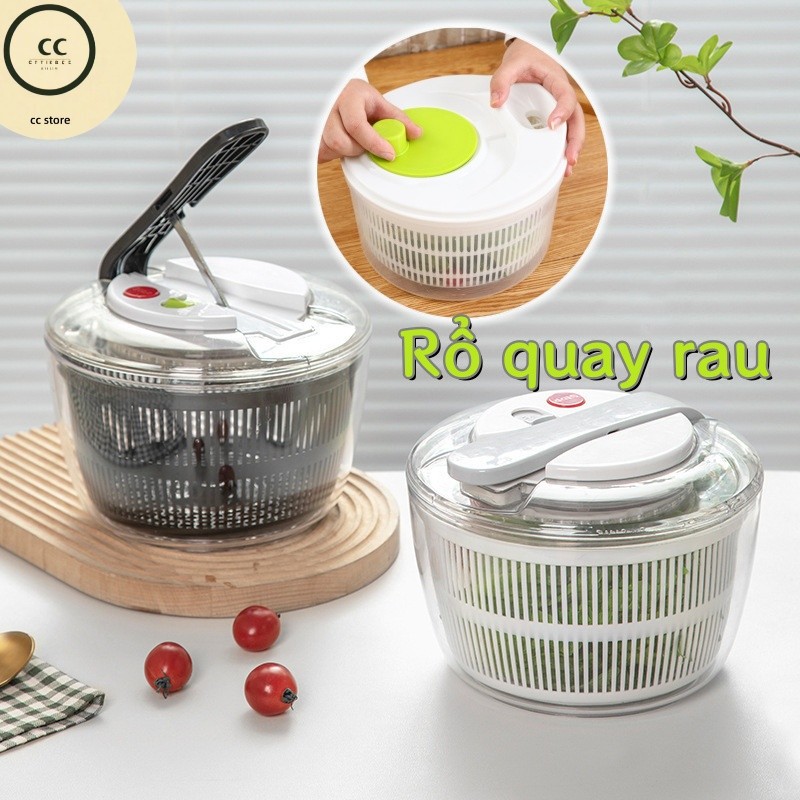Rổ quay rau sống,Máy giặt rau gia dụng,Bộ rổ quay ráo nước rau củ quả ...