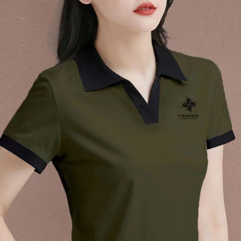 Mùa Hè 2025 Mới Thời Trang Và Thường Ngày Slim fit Polo Áo Thun Tay Ngắn Cho Nữ