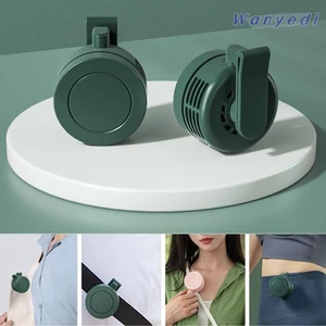 Quạt điện không lưỡi Mini im lặng WANYEDI, Quạt thắt lưng treo 3 tốc độ có thể đeo được, Quạt kẹp có thể điều chỉnh 360 độ có thể sạc lại USB