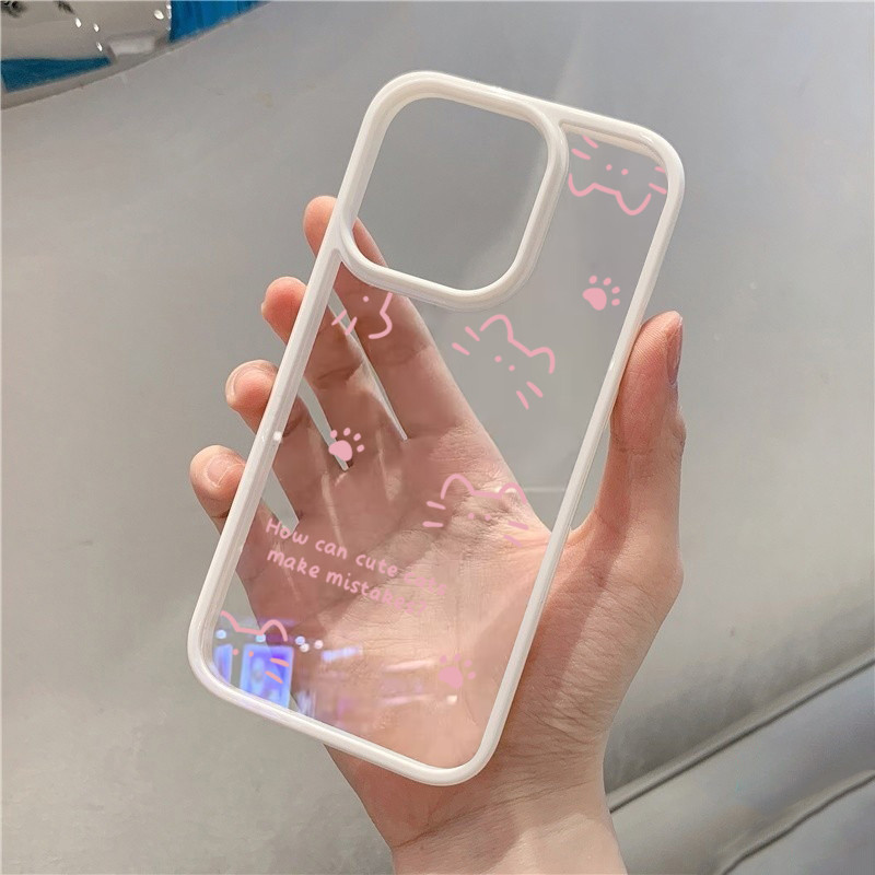 Vỏ Tương Thích Cho iPhone 16 11 12 13 14 15 Pro Max Cho iPhone 16e XR X XS Max 7 8 Plus SE2020 2022 Mèo Dễ Thương Silicon Trong Suốt Chống Sốc
