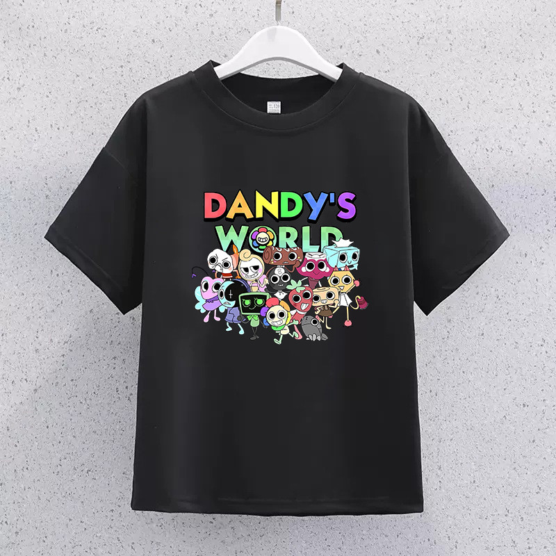 2025 Trẻ Em Theo Chủ Đề Trò Chơi Dandy Thế Giới Áo Thun Thường Ngày In Hình Hoạt Hình Mùa Hè Áo Chui Đầu