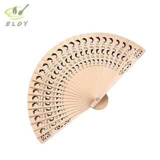 [ELOY] Thời Trang Cưới Tay Dự Tiệc Khắc Tre Gấp Quạt Trung Quốc Vintage Rỗng Cổ Điển Quạt Gấp Trang Trí Nhà VN