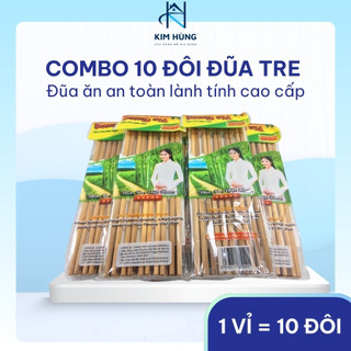 [Giá Xưởng] Combo 10 Đôi Đũa Tre Tự Nhiên – Không Tẩm Hóa Chất,  Giá Sỉ Tiết Kiệm, An Toàn Sức Khỏe