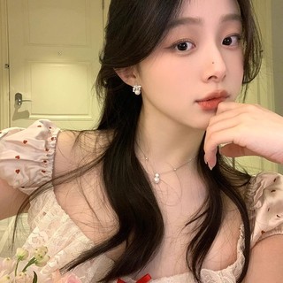 Bông tai kim cương giả hình bướm ngọc trai nữ, ánh sáng sang trọng, phong cách ngọt ngào, phù hợp mùa hè, cho học sinh