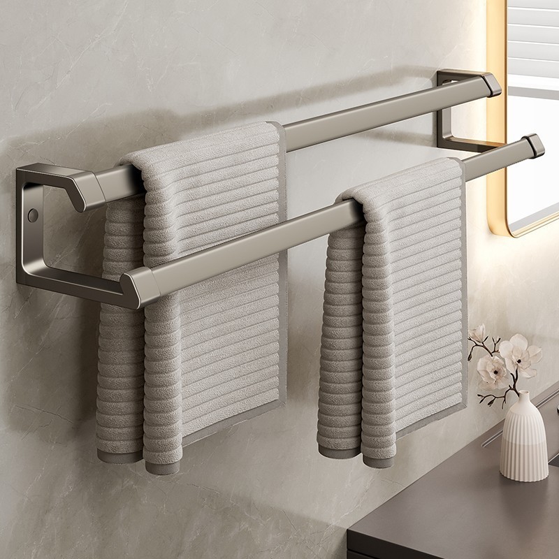 40-80CM Phòng Tắm Giá Treo Khăn Treo Tường Tháp Thanh Nhôm Khăn Giá Treo Khăn Không Đấm Phòng Tắm Giá Để Đồ