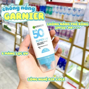 Kem chống nắng phổ Rộng Garnier super anti Acne xanh
