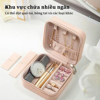 Hộp Đựng Trang Sức,Có Dây Khóa Kéo,Ngăn Ẩn Đựng Đồ Quý,Tiện Dụng Khi Đi Du Lịch,10x10x5cm