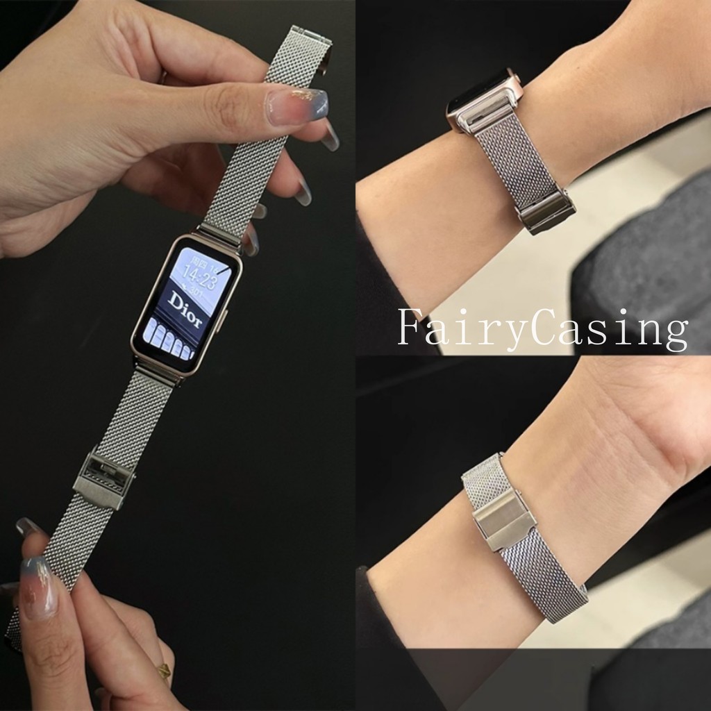 Vòng Tay Inox Cho Huawei Band 11 Pro 10 9 8 Dây Đeo Đồng Hồ Kim Loại Dây Đeo Tay Cho Huawei Band 9 Dây Đeo Phụ Kiện Có Thể Thay Thế