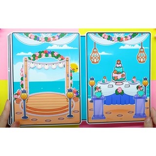 Đồ chơi Búp bê giấy ngôi hà wedding của tiểu thư Ni,đồ choi thủ công quà tặng dành cho bé