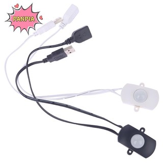 Cảm biến chuyển động Pnpia USB PIR 5A 5-24V Thân hồng ngoại Cảm biến thông minh cho dải đèn LED Giao diện tự động Black White Boutique