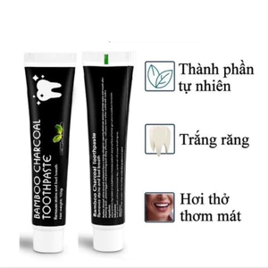 Kem đánh răng than tre hoạt tính loại bỏ vết bẩn làm trắng răng màu đen -GIOVA