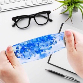 Blue Ice Cube Squeeze Stress Balls Fidget Square Calming Toy W/ Snowflakes ADHD