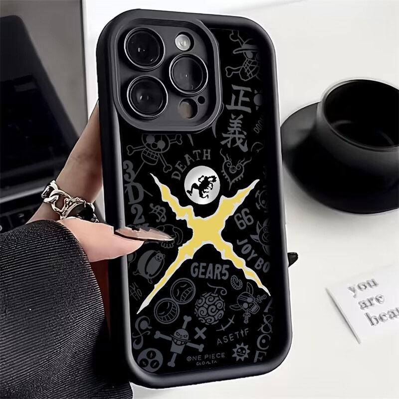 Ốp Điện Thoại Cho Iphone 16 Pro Max 15 14 13 12 11 Pro Max XR X XS 7 8 Plus SE 2 3 Vỏ Điện Thoại Di Động Gear 5 Nika Luffy One Piece Silicone Anime Mềm Chống Sốc Bảo Vệ Camera