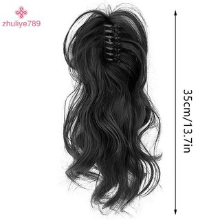 < zhuliye789 > 35cm Hình Thác Nước Tổng Hợp Tóc Giả Xoăn Móng Vuốt Kẹp Sống Động Như Thật Đuôi Ngựa Cao Nối Tóc Lông Tơ Để Tăng Dụng Cụ Tạo Kiểu Tóc