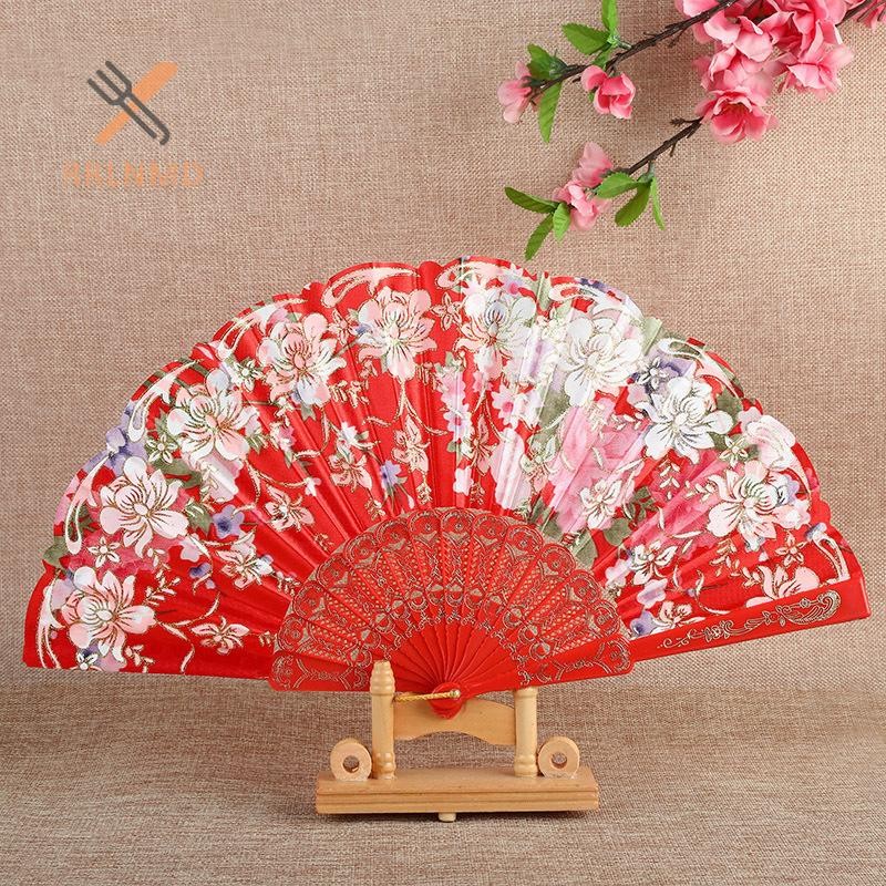 Rrlnmd Phong Cách Trung Hoa Quạt Lụa Gấp Quạt Cưới Nghệ Thuật Quà Tặng Múa Tay Quạt Vintage Gấp Cầm Tay Quạt Hoa MỚI