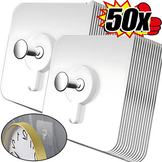 10-50 chiếc Móc tự dính trong suốt - Móc móng tay khung ảnh dính chắc chắn - Giá đỡ đồng hồ treo liền mạch