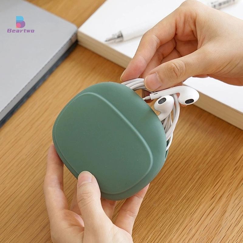 < Beartwo > Túi lưu trữ cáp dữ liệu silicon di động Hộp lưu trữ tai nghe Sạc điện thoại dễ thương Chìa khóa Túi lưu trữ môi Túi du lịch đẹp