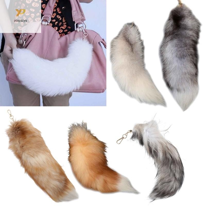 Ppy Đuôi Lông Tơ Lớn Móc Khóa Động Vật Đuôi Chìa Khóa Pompom Cho Nữ Cặp Đôi