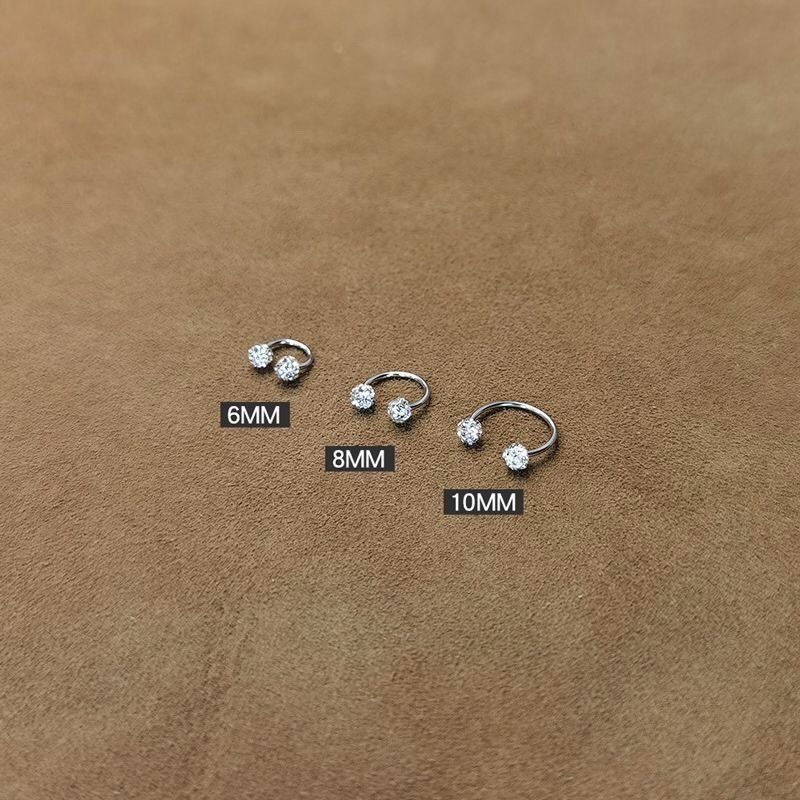 Thời Trang Full Kim Cương Bông Tai Thép Titan Hai Đầu Vít Xoay Khóa Tai Xương Nhẫn Thời Trang Cao Cấp Phù Hợp