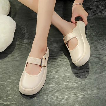Baotou Dép Nữ Đơn Giản Màu Trơn Nửa Dép Thời Trang Baotou Dép Đế Dày Dép Dép