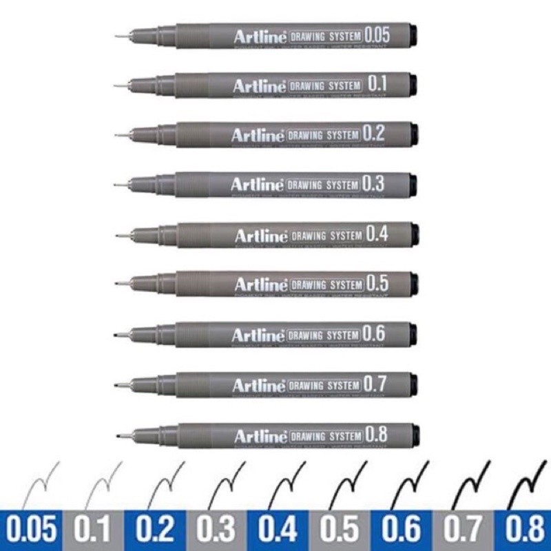 [ 1 CÂY ] Bút lông kim, bút line đi nét, vẽ kỹ thuật Artline EK-234N.