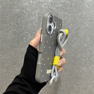 Màu Sắc Sang Trọng Nhỏ Tình Yêu Da Họa Tiết Ốp lưng iPhone16 15 14 13 Pro Max Chống Sốc Mạ Điện Khung Ảnh Bảo Vệ Chống Rơi Ốp Lưng Cứng