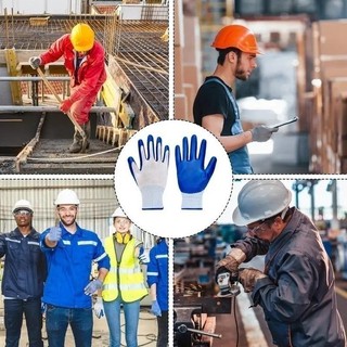 12 / 24 Đôi Găng Tay Nitrile Thoáng Khí Chống Mài Mòn - Găng Tay Làm Việc An Toàn Xây Dựng Lao Động Công Nghiệp