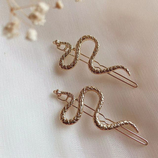 Châu Âu Mỹ Phong Cách Retro Tóc Nữ Sáng Tạo Bạc Hình Rắn Tối Độc Đáo Phong Cách Thoáng Mát Bên Kẹp Tóc Hợp Thời Trang