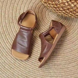Dép sandal phẳng hở mũi cho phụ nữ với dây đeo thoải mái