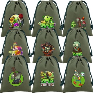 Túi dây rút Plants vs Zombies túi lưu trữ hoạt hình túi quà tặng túi vải sang trọng