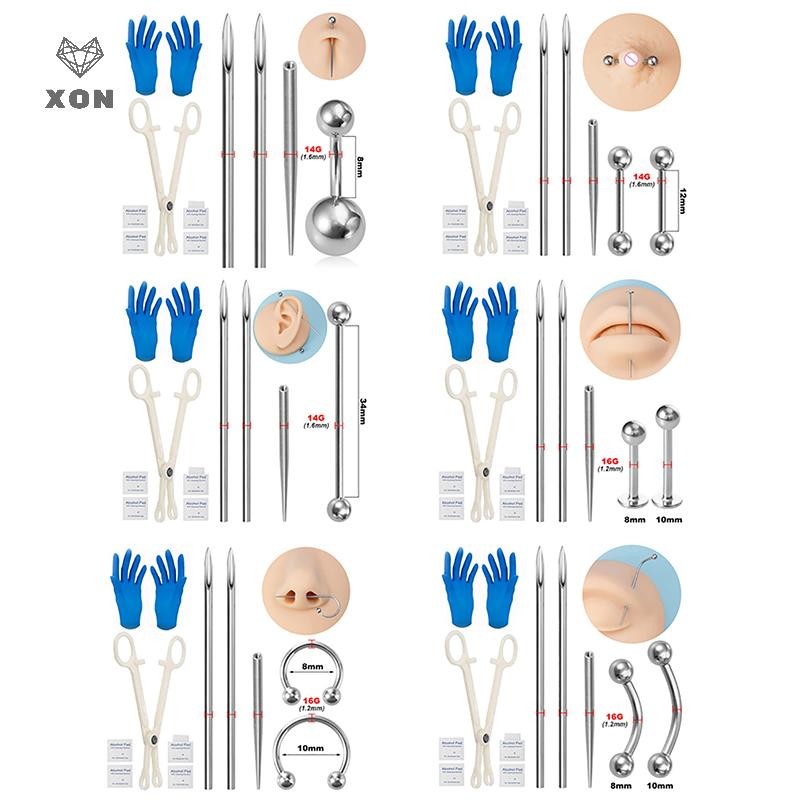 [XON] Bộ cơ thể Phẫu thuật Thép ren côn Pin s Lip Nose Tongue Sụn lông mày Nơ Dụng cụ trang sức Kìm [VN]