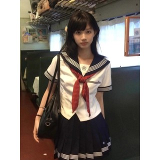 Áo sơ mi lưng cao Bộ JK [hai bộ đồ Nhật Bản ngắn tay bán chạy mùa hè] Váy đồng phục xếp ly Học viện hải quân