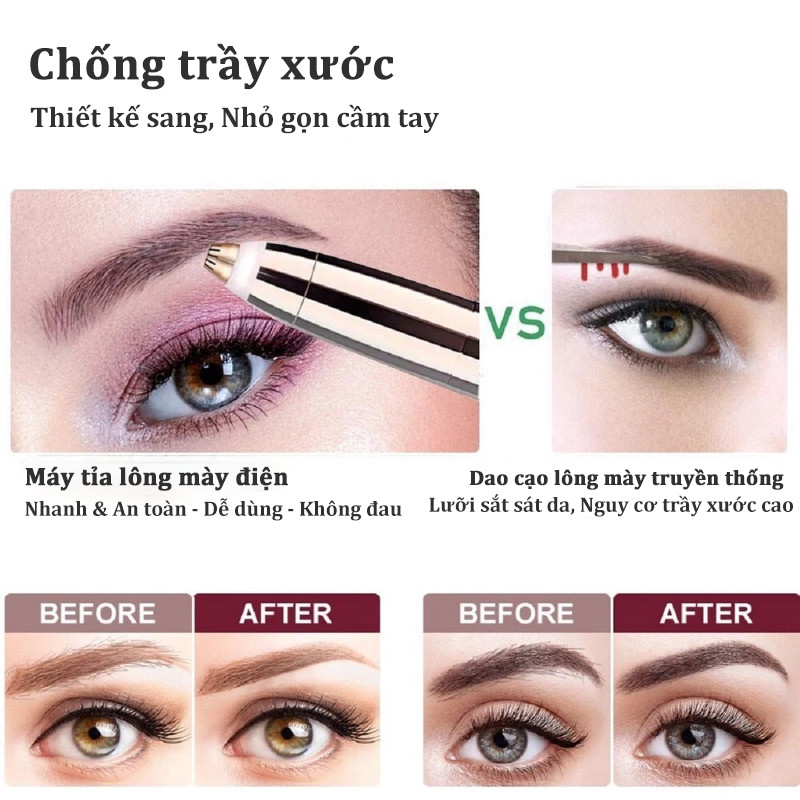 Bút tỉa lông mày cao cấp thiết kế nhỏ gọn,Máy Tỉa lông mày đa năng tiện lợi dễ dàng sử dụng dành