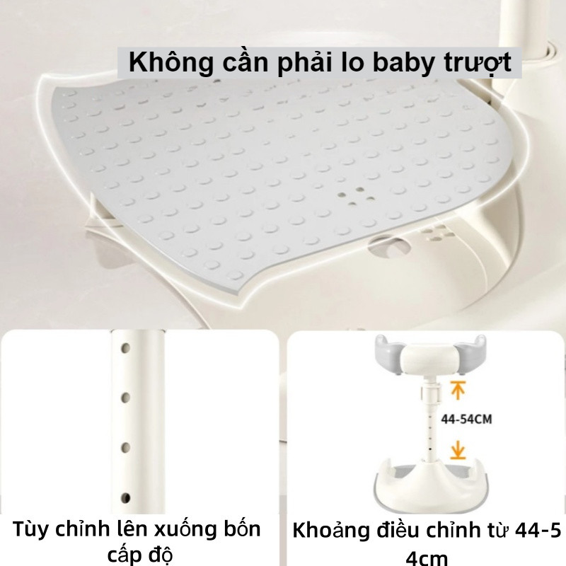 Ghế Tắm Đứng Cao Cấp chống trượt 6in1, Điều Chỉnh Độ Cao, Đa Năng Tắm Gội, Cho Bé, tắm gội, thay bỉm, tập đứng