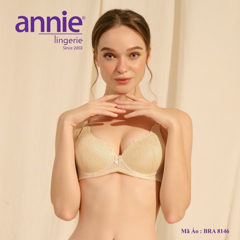 Áo ngực ren mút mỏng push up cao cấp annie bra 8146 tạo dáng, nâng ngực sexy, vải cotton thoáng mát