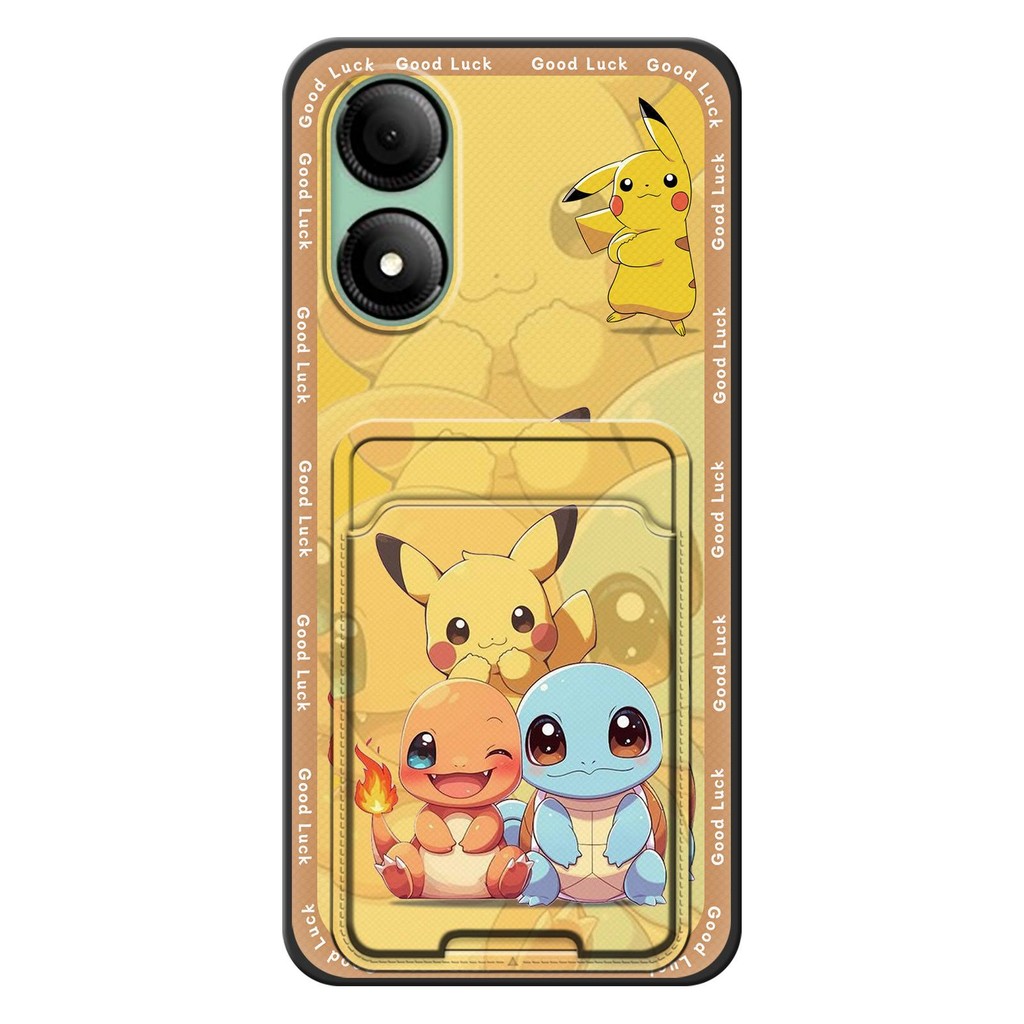 Ốp Mềm Chống Bụi Bẩn Ốp lưng ZTE Blade A33s Túi Đựng Thẻ Graffiti Hoạt Hình Ốp Lưng Chống Bụi TPU Chống Thấm Nước Dễ Thương Bền Tay Thẻ Thiết Kế Thời Trang Vỏ Bảo Vệ
