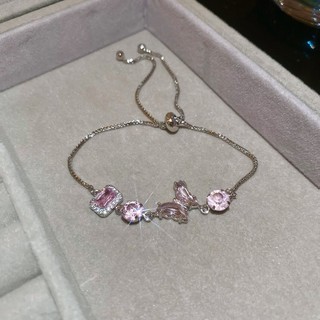 Vòng tay bướm hồng Zircon, tươi tắn ngọt ngào, vòng tay thiết kế thích hợp, nhẹ nhàng sang trọng, cao cấp, thời trang và đa năng phụ kiện dành cho nữ
