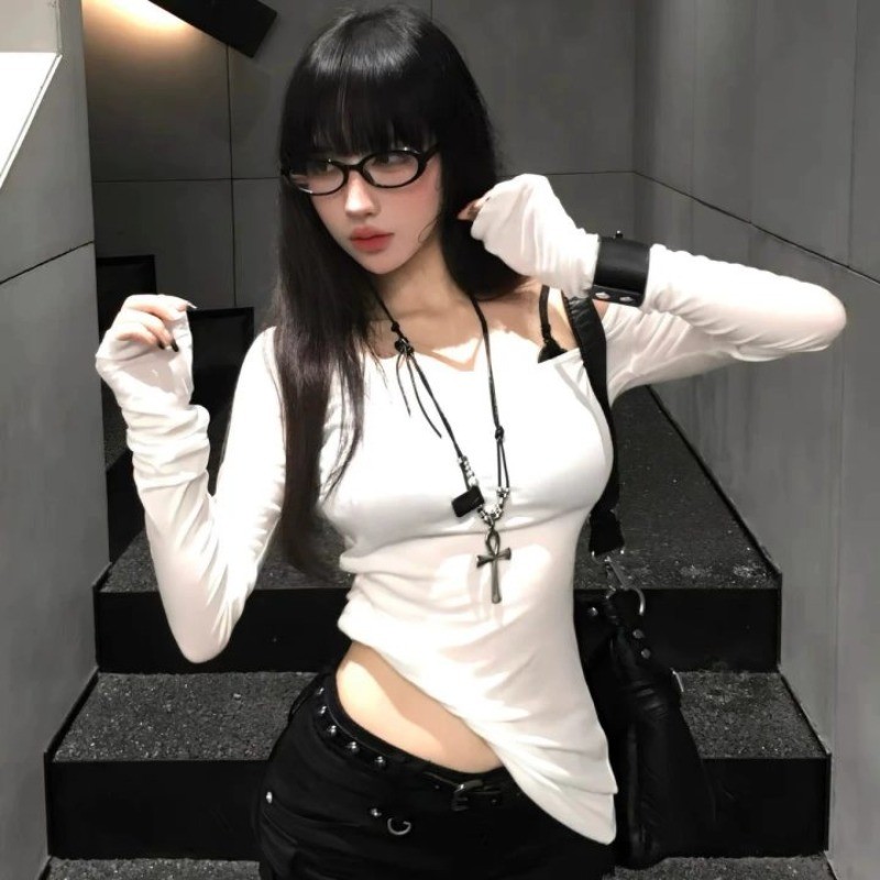 Vòng cổ chữ thập bạc Y2k Vòng cổ trái tim đen